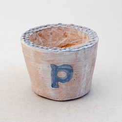 陶器製（2号ポット相当）多肉植物の欲しがる植木鉢 PSc-ブルー6635 1枚目の画像