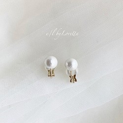 Cotton pearl pierce/earring(white) [cc] 1枚目の画像