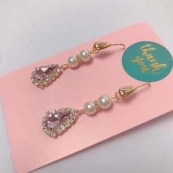 pearl pink drop pierce(K18GF) 1枚目の画像