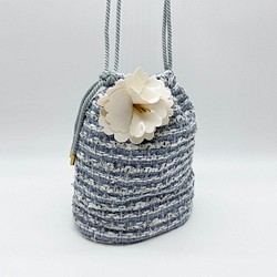 Linton check tweed × mini flower bag リントンチェックツィードミニ