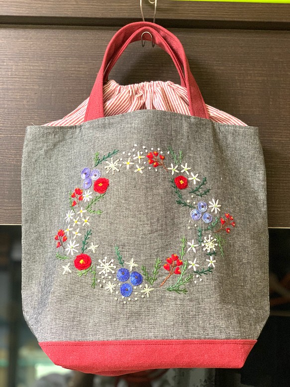 詰替え ☆ホワイト刺繍バケツ巾着トートバック☆ | www.dhzeneiskola.hu