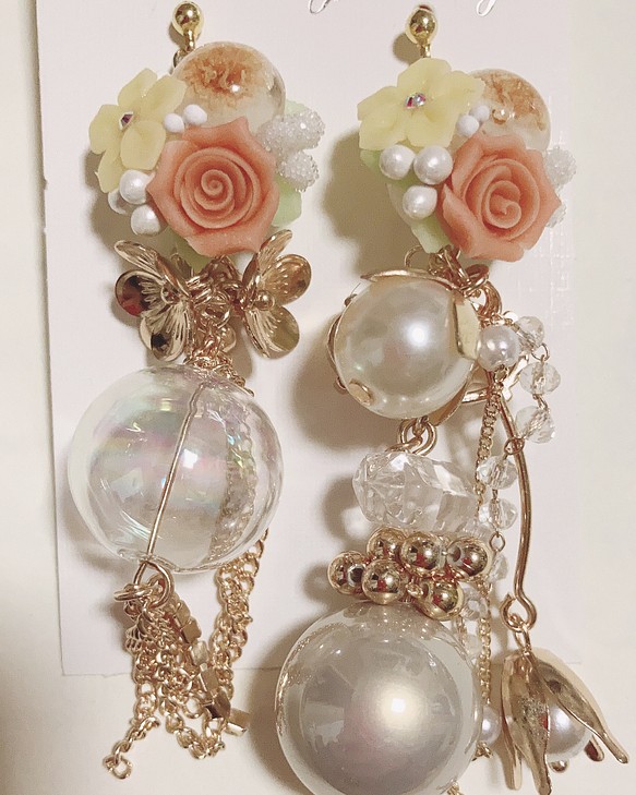 もしもなキミと 薔薇ピアス ジャラジャラピアス ゴージャスピアス