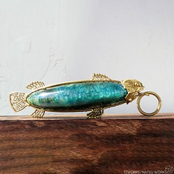 アゲート フィッシュ チャーム / Blue Agate Fish charms 1枚目の画像