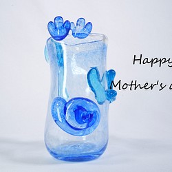 ≪母の日≫青いうずまきの花入れ 1枚目の画像