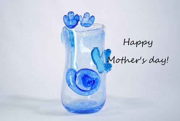 ≪母の日≫青いうずまきの花入れ 1枚目の画像