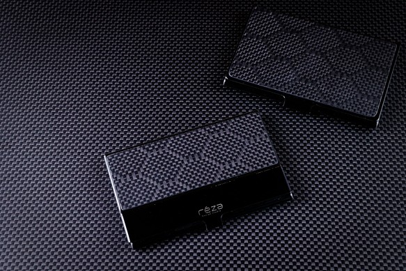 炭素繊維名刺ケース ハニカム パターン &amp; グラファイト ブラック メタル ステンレス スチール 1枚目の画像
