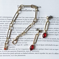 [套裝] Vintage bijou chain titanium earrings &amp; chain bracelet 第1張的照片