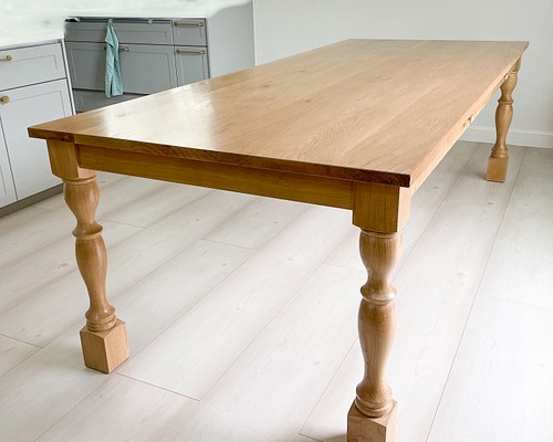 おしゃれなダイニングテーブル　サイズオーダー　輸入住宅別荘　モダンアンティーク　ホワイトオーク　2400×1000