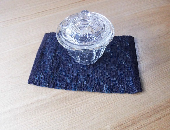Sale　藍染苧麻手織りミニマット　コースター　花瓶敷　ミニマット　置物敷き　オープニングセール