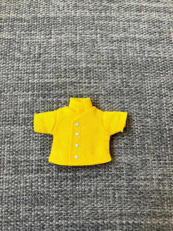 オビツ11 半袖シャツ　スタンドカラー　yellow 1枚目の画像