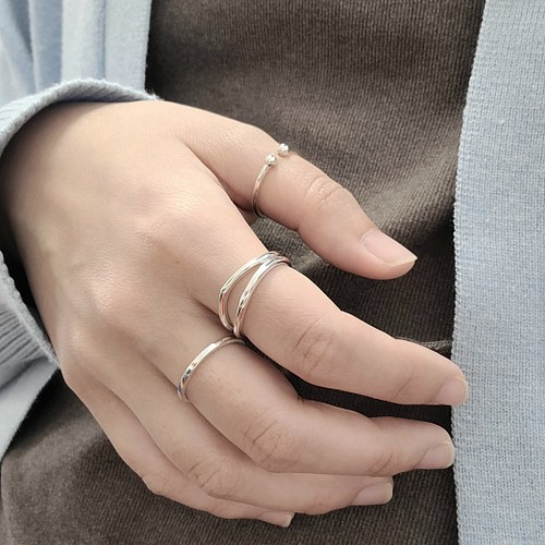 Outfit SET】3 Simple Silver RINGs / SV925 ≪送料無料≫ 指輪