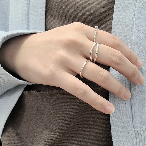 Outfit SET】3 Simple Silver RINGs / SV925 ≪送料無料≫ 指輪