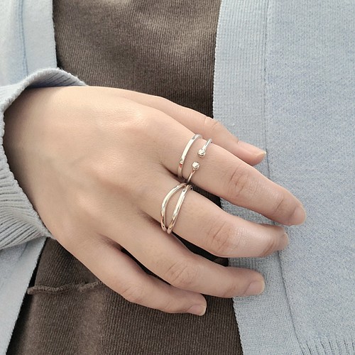 Outfit SET】3 Simple Silver RINGs / SV925 ≪送料無料≫ 指輪