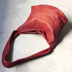 吸い付くようなタッチ感⁂軽く柔らかい袋タイプ・ＬＵＡ(ＬＡ００1)＃ロングショルダー#redbrown 1枚目の画像