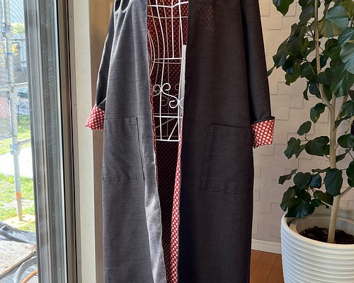 紬と着物のリメイクコート スプリングコート okappa 通販｜Creema 