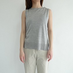 [日本製] 100%真絲內編織物&lt;淺灰色&gt; 第1張的照片