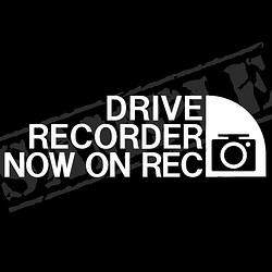 DRIVE RECORDER NOW ON REC パロディステッカー（ドライブレコーダー） 5.5cm×17cm 1枚目の画像