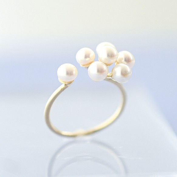 pearl flower free ring 第1張的照片