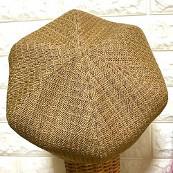 【ドールと私のお揃い帽子】麦わら風ベレー帽　レディースMサイズ 1枚目の画像
