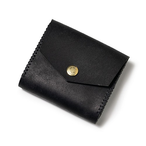 二つ折り財布[ブラック]/Half Wallet[BLACK] 雑貨 ギフト レザー 二