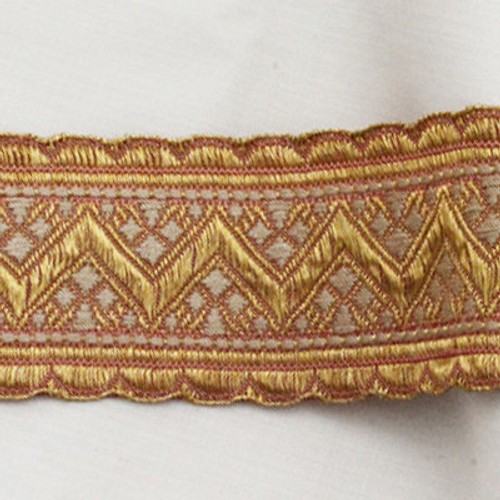 フランス製 アンティーク 金糸刺繍シルクブレード（No.967） リボン ...