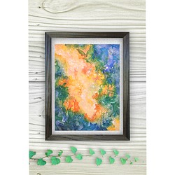 アート原画：《colorful flowers2》四つ切画用紙：送料込 その他アート