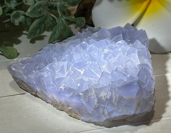 水晶チベット産✨　ブルー　フローライト　クラスター　蛍石　ラフストーン　原石