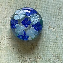 硝子のカボション　紫陽花　ブルー  2 1枚目の画像
