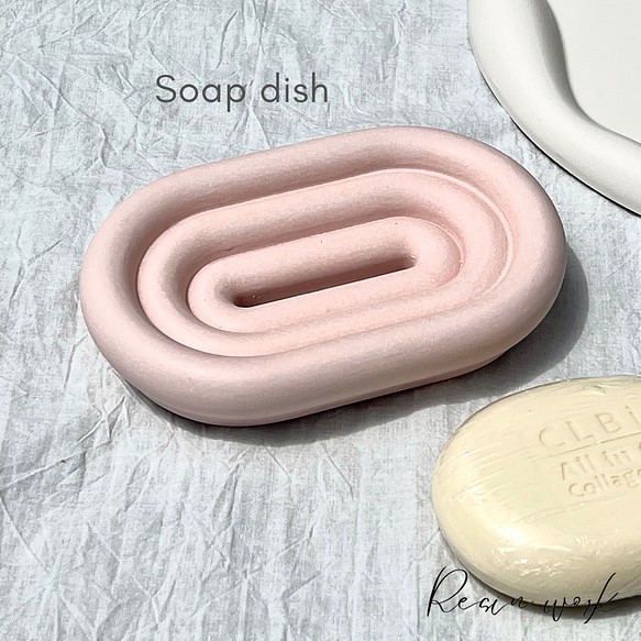 ソープディッシュ 石鹸置き 石鹸皿 ピンク バス・トイレ・洗面用品