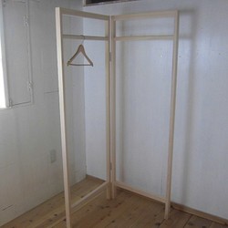 Etsuko様オーダー品　折り畳み式ハンガーラック・衣桁（Ｈ1900）　/　国産ひのき 1枚目の画像