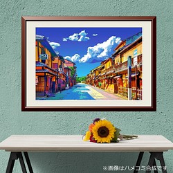 【アートポスター】京都 花見小路通りの風景（作品No.494） 1枚目の画像