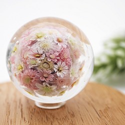 《新作》『flower garden mini マーブル-pink』 ガラス ガラスの花　母の日　　 1枚目の画像
