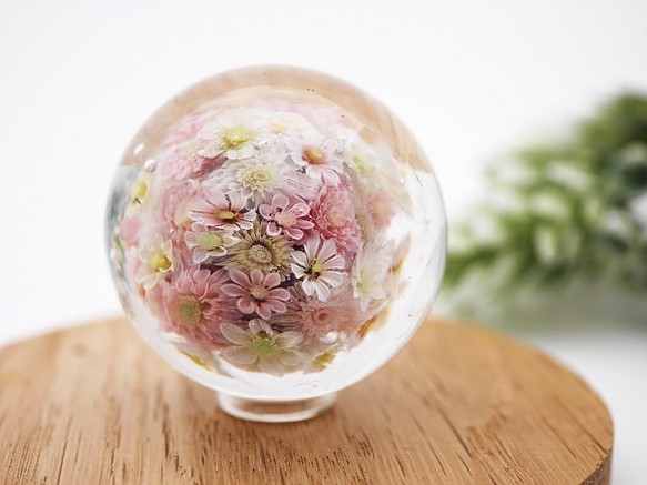 《新作》『flower garden mini マーブル-pink』 ガラス ガラスの花　母の日　　 1枚目の画像