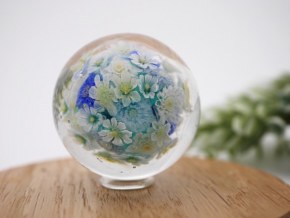 《新作》『flower garden mini マーブル-blue』 ガラス ガラスの花　母の日　　 1枚目の画像