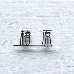 真鍮　切り文字　表札　漢字　燻し強め　椿原例【サイズ、素材オーダー可】 1枚目の画像