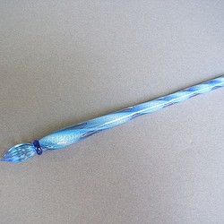 ガラスペン・ブルーの箔捻り 1枚目の画像