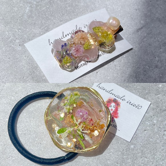 お一人一点】ハンドメイド レジン ヘアゴム-