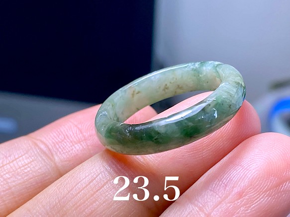 RG23-209 美品 天然 23.5号 ミャンマー産 本翡翠 リング くりぬき 指輪 ...