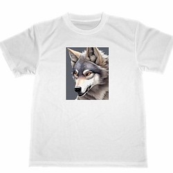 ドライ　Tシャツ　オオカミ　２　アート　イラスト　狼　グッズ　アニマル　WOLF 1枚目の画像