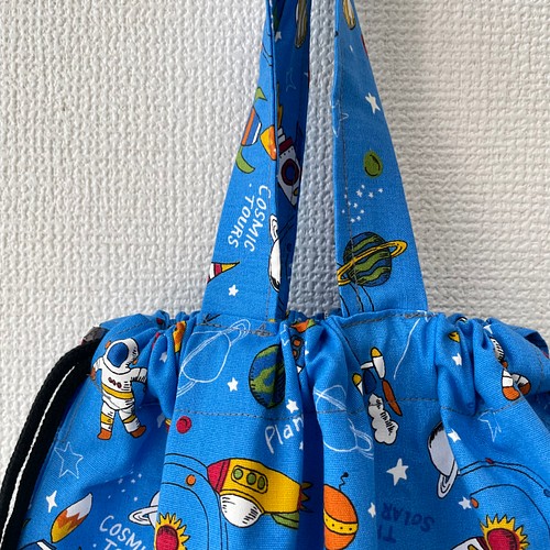No.21【45×35】もっと大きな持ち手付き巾着 ✳︎ 宇宙飛行士 体操服袋