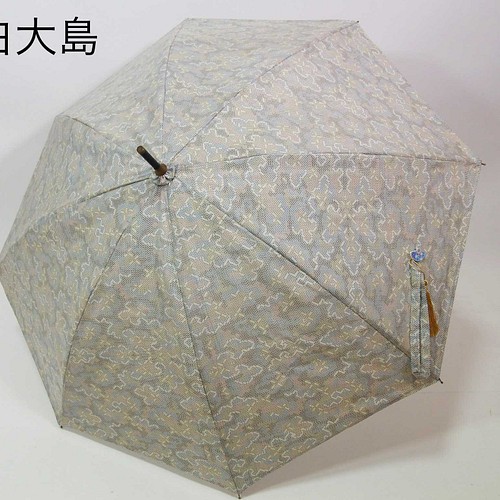 白大島紬リメイク 日傘 一元式 雲取り文様 傘・日傘 いちご 通販