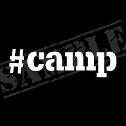 #CAMP ハッシュタグ キャンプ ステッカー タイプ4　4.5cm×17cm 1枚目の画像