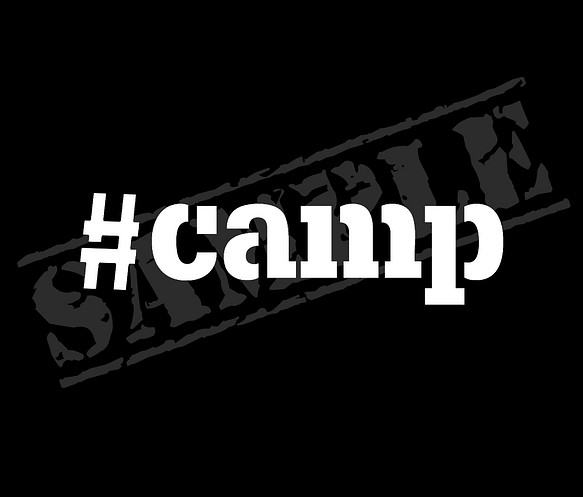 #CAMP ハッシュタグ キャンプ ステッカー タイプ4　4.5cm×17cm 1枚目の画像