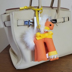Real Fur☆Bag Charm Horse Orange-chan Rodeo 第1張的照片