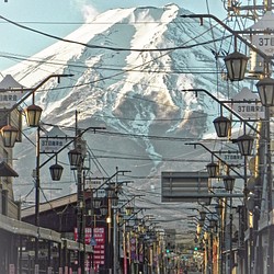 世界遺産「本町通りからの富士山」写真 A4又は2L版 額付き 写真