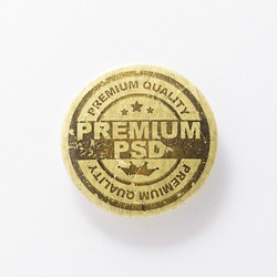 ヴィンテージ風 「PREMIUM PSD」 缶バッジ 缶バッチ【3.5cm】レトロ