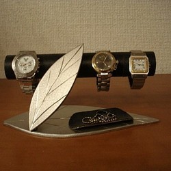 10,682円腕時計スタンド　ダブルリーフトレイ付き時計インテリア収納スタンド　ブラック