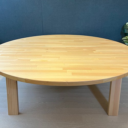 【送料無料】 ローテーブル 丸形 120cm パイン ナチュラル 折畳み脚 木組