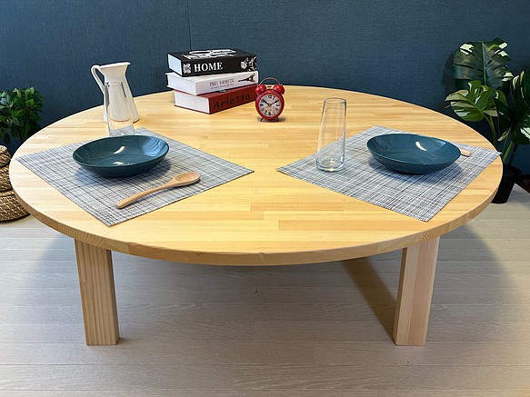 木製 丸テーブル 折り畳み足  ローテーブル 直径133cmちゃぶ台