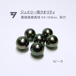 裸石、ルース 【高品質パール】養殖黒蝶真珠ルース 9.0～10.0mm 両穴 1ピース D216 パール 有珠 ~yuju~ 通販｜Creema(クリーマ)  15860458